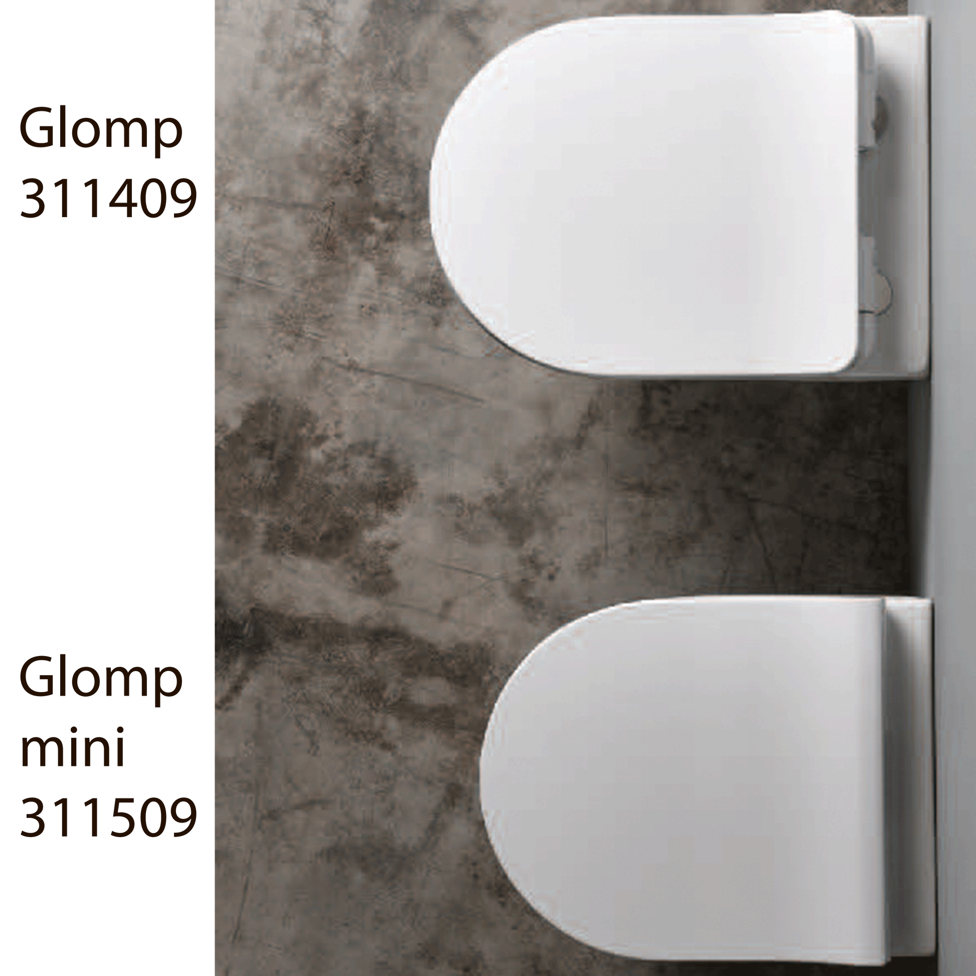 Lavabo Glomp Mini væghængt toilet Norim, ekskl. sæde, hvid