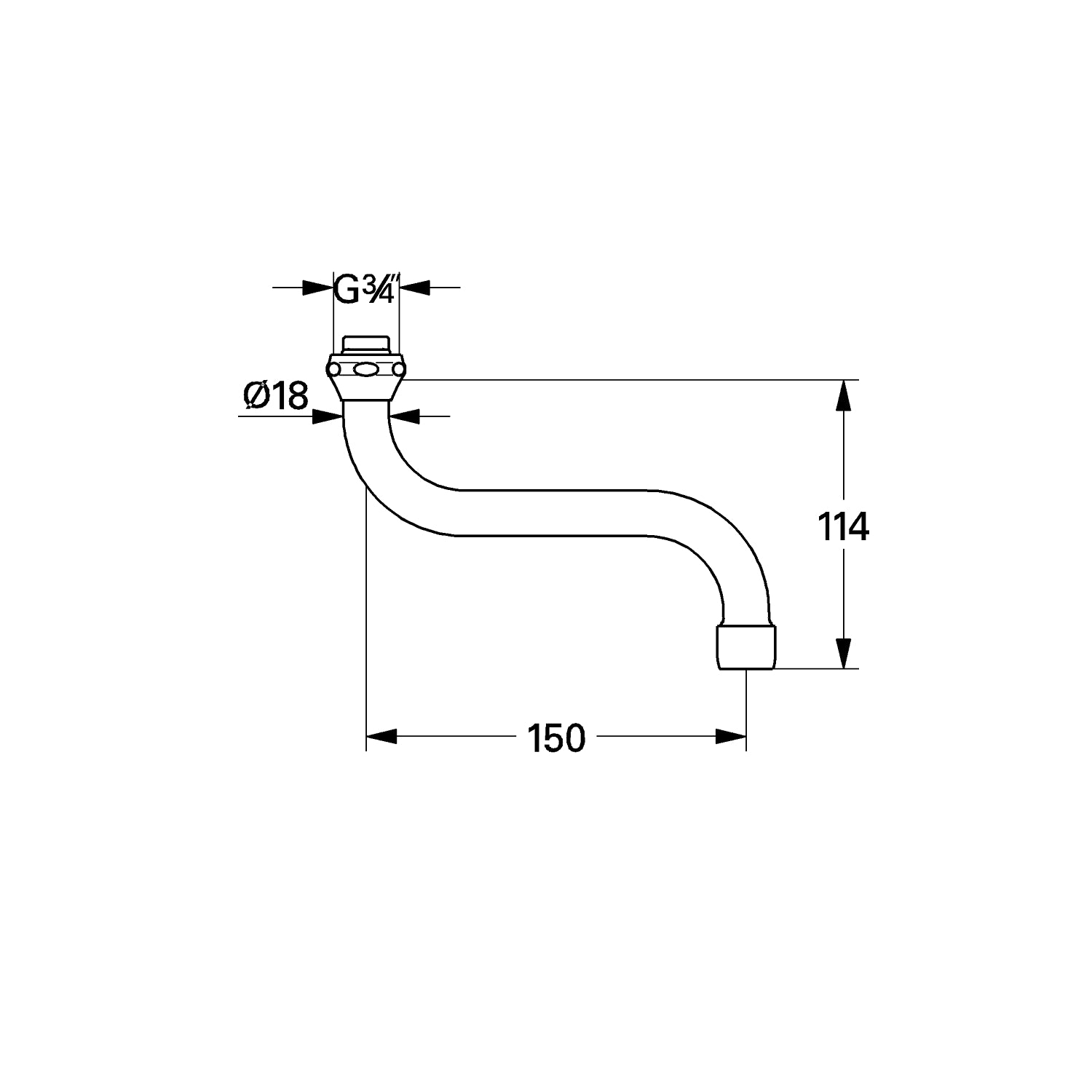Grohe 150 mm S-svingtud