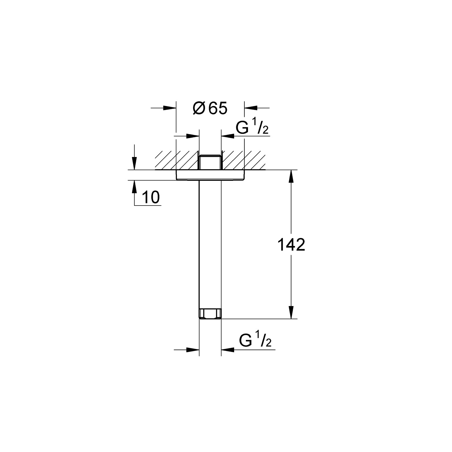 Grohe Rainshower lofttilslutning 142 mm