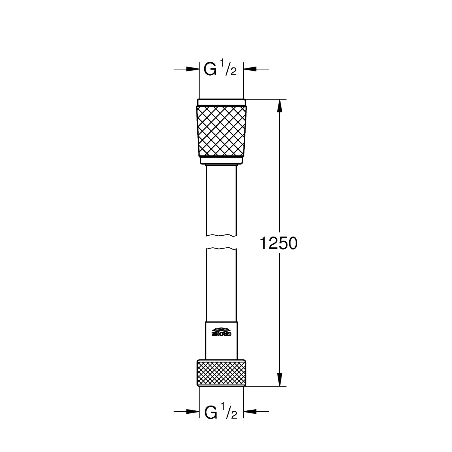 Grohe Relexaflex bruseslange Chrome, 1250mm (10 pak)