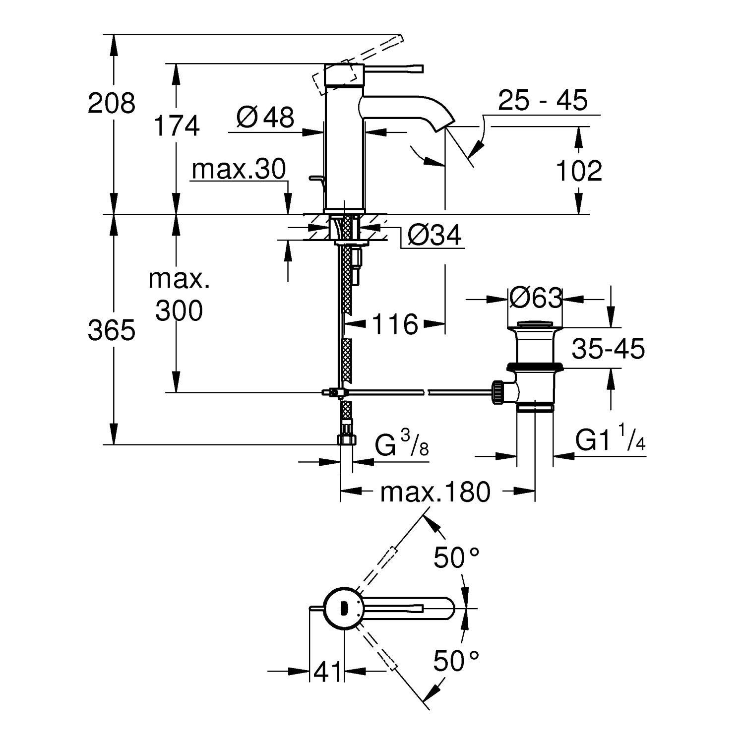 GROHE Essence Håndvaskarmatur, S-Size