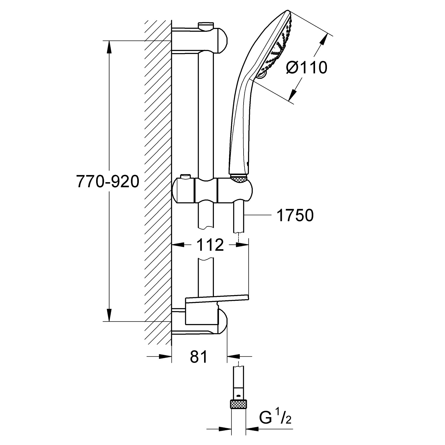 Grohe Euphoria 110 MassageBrusestangsæt 3 sprays