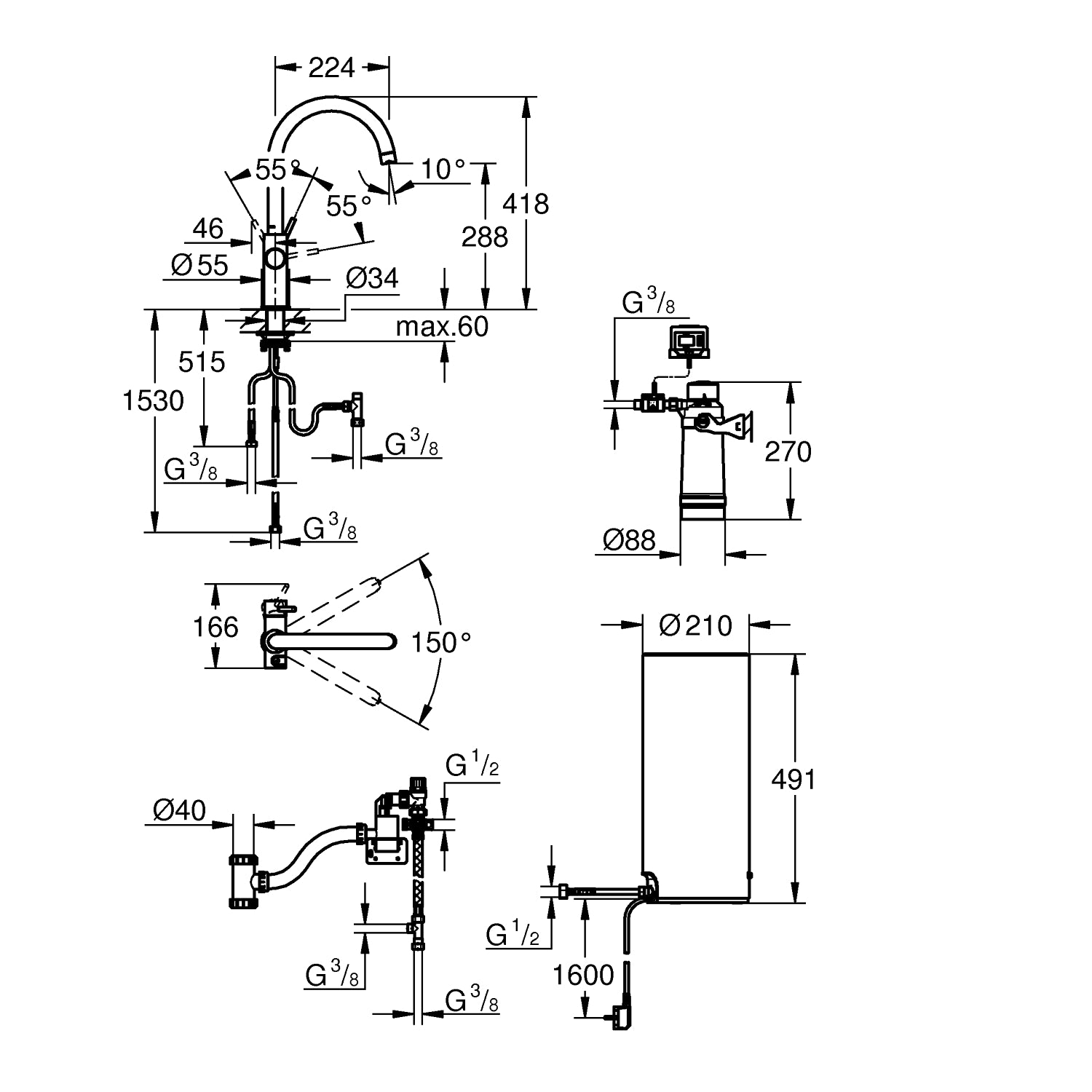 GROHE Red DuoArmatur C-tud og L-size kedel