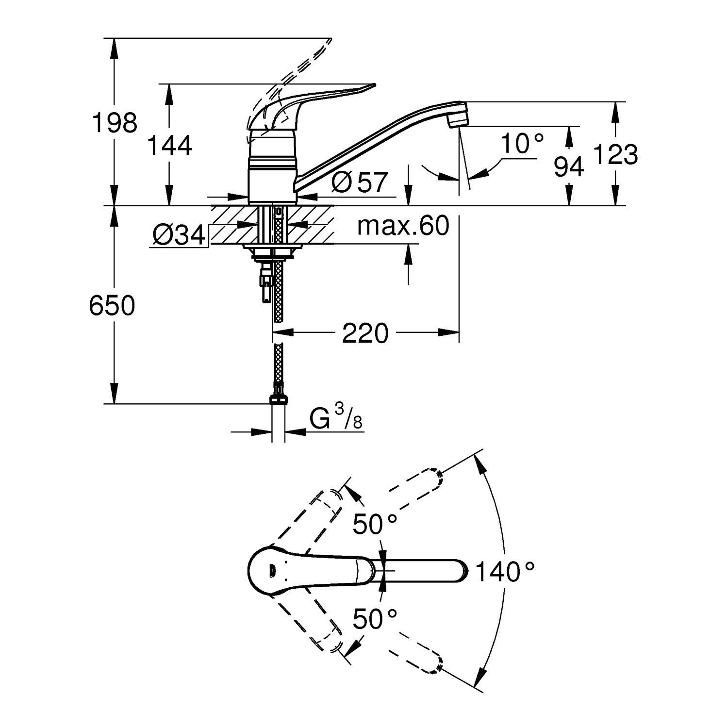 Grohe Euroeco spec etgreb køkken svi