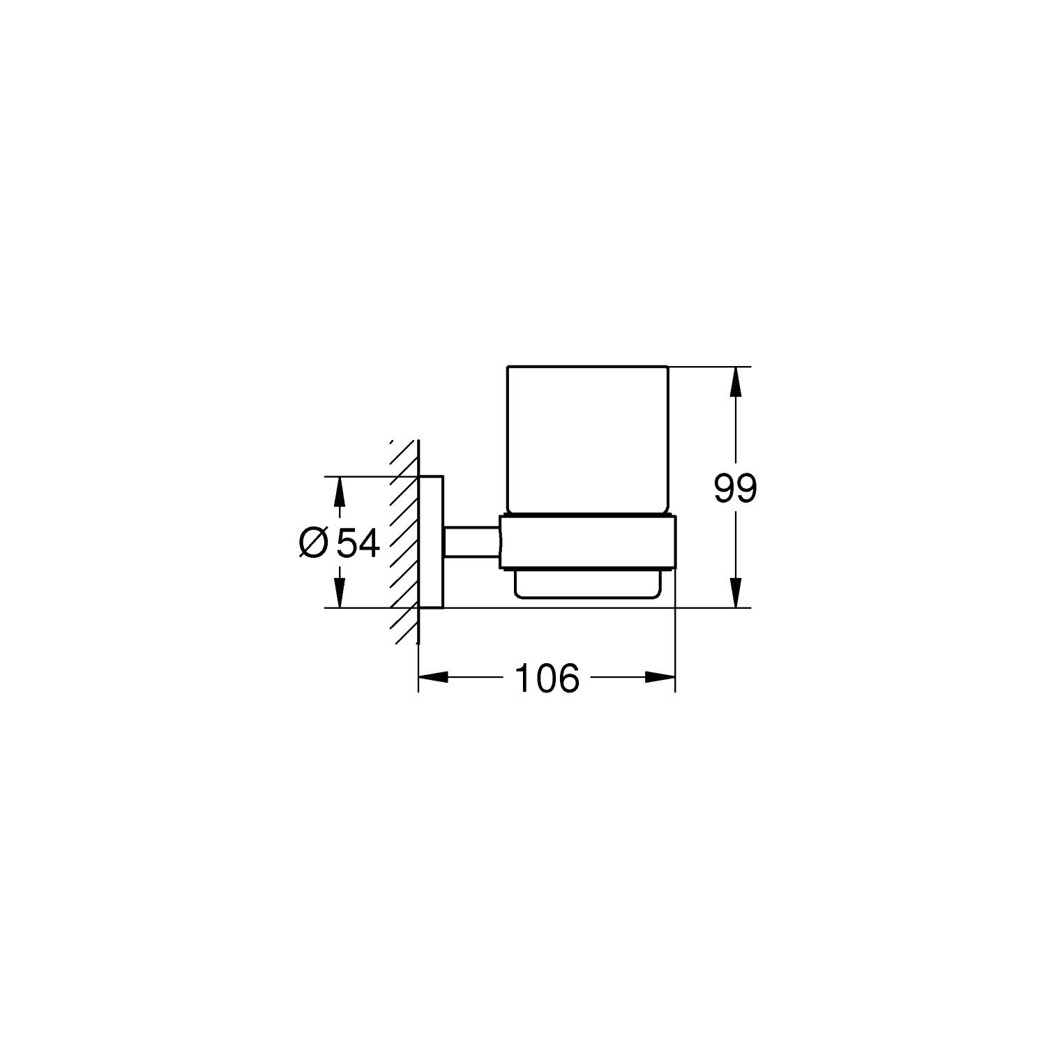 GROHE ESSENTIALS GLAS MED HOLD