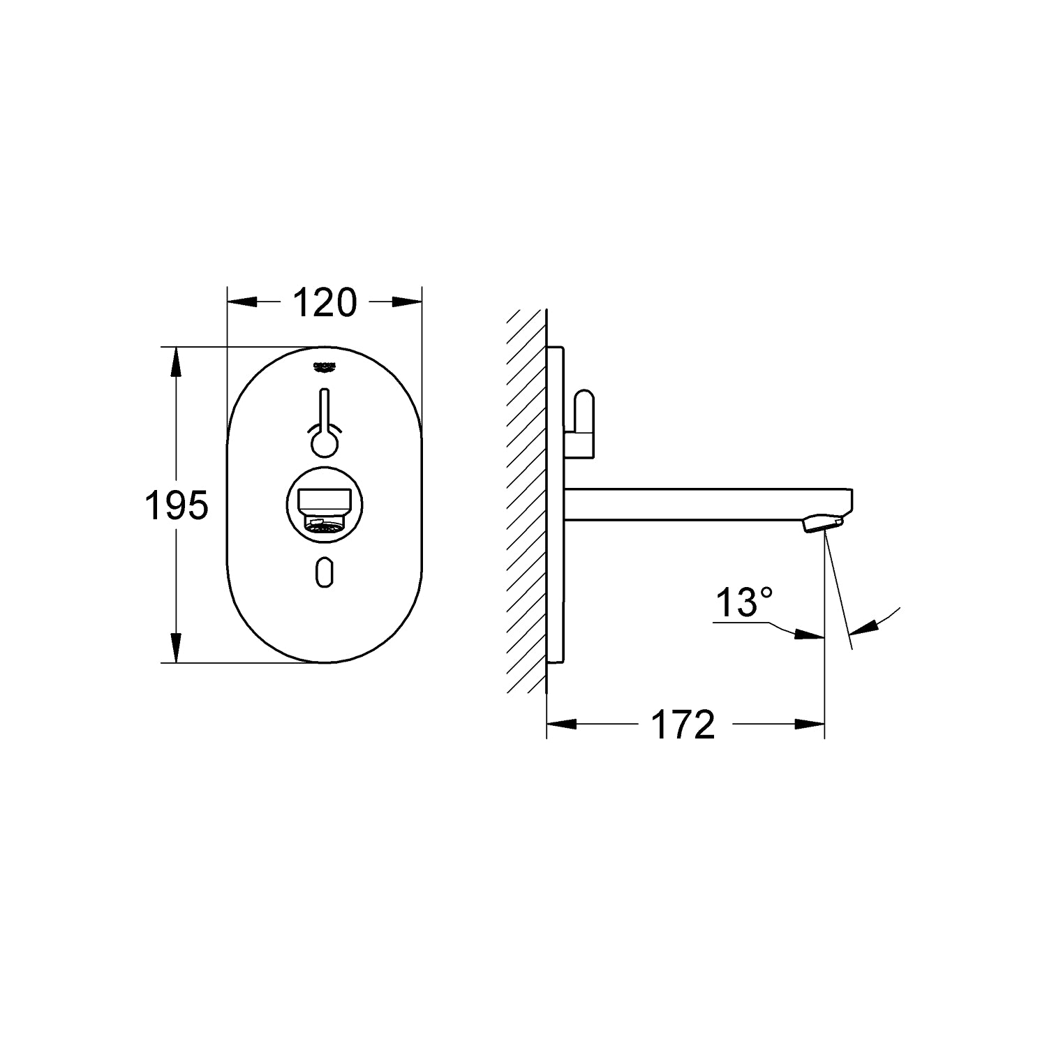 Grohe Eurosmart Cosmopolitan E Berøringsfrit armatur S-Size