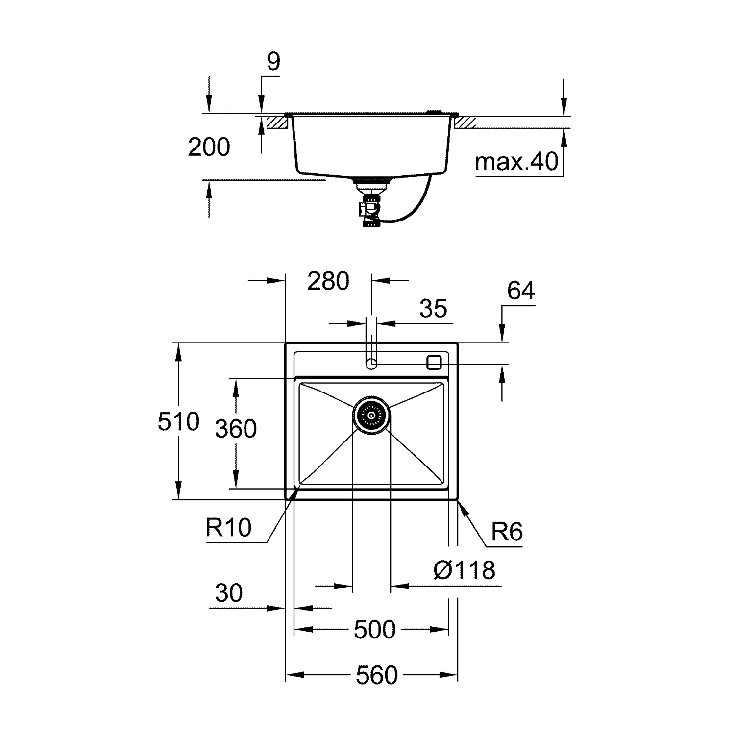 GROHE K700 Kompositvask