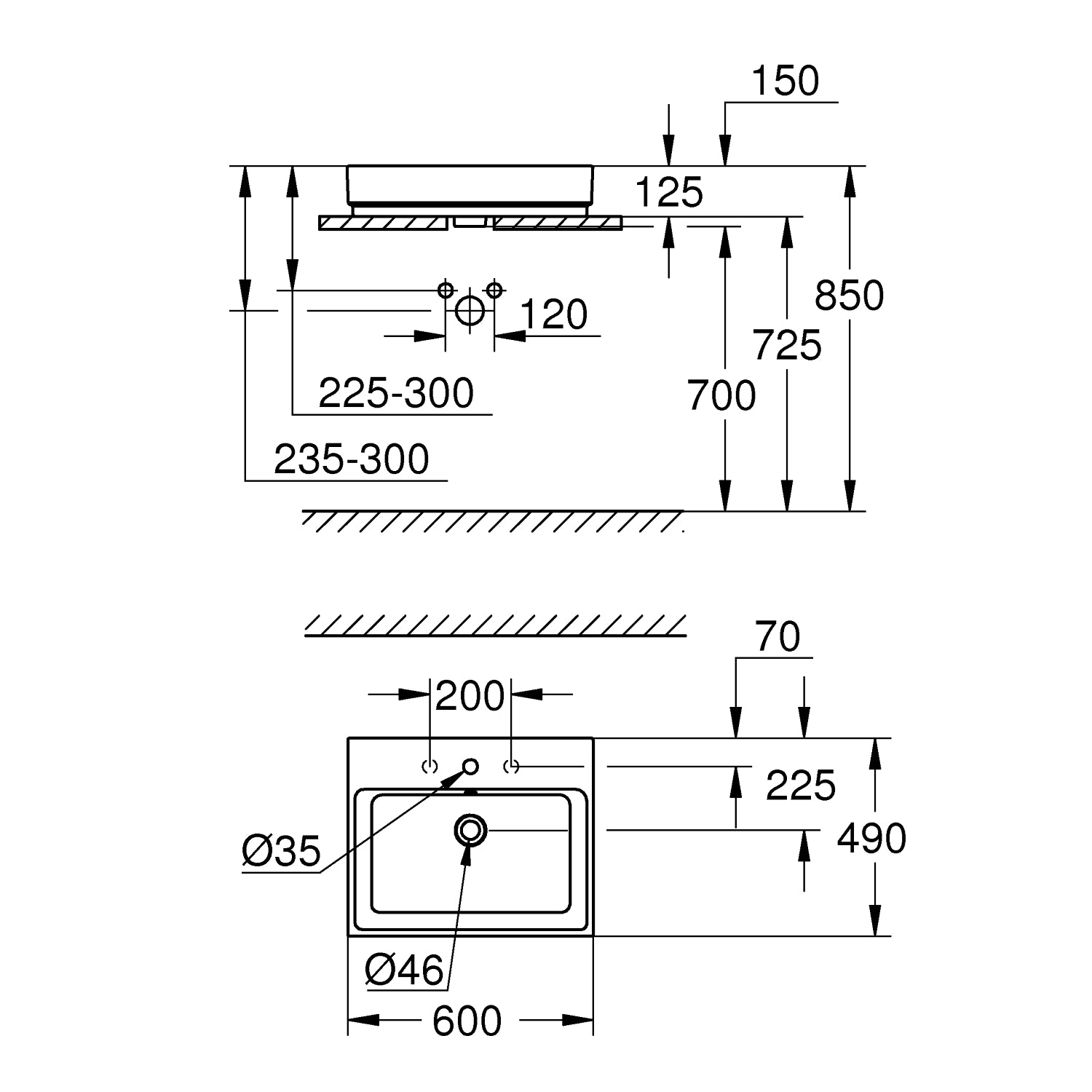 Grohe Cube Møbelvask 60