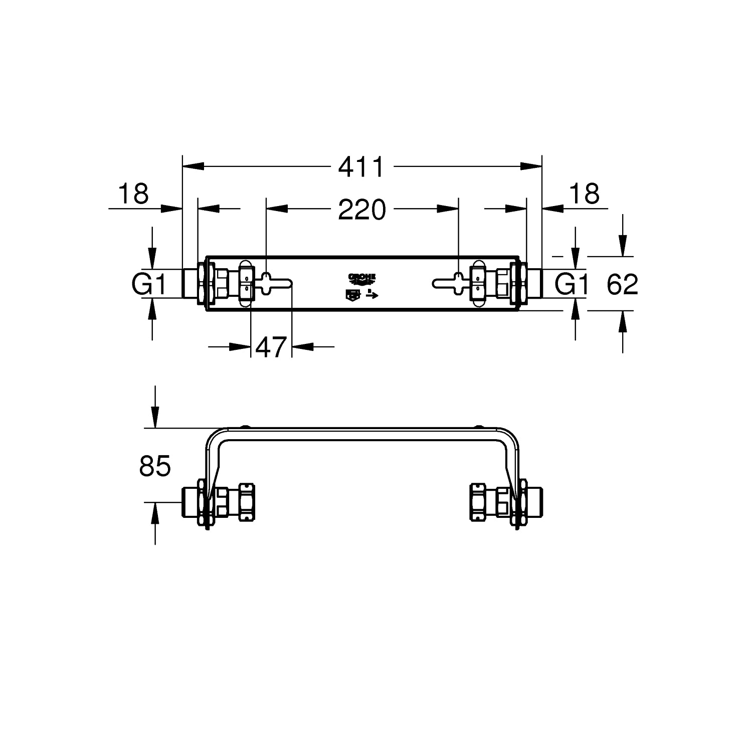 Grohe Sense Guard Vægmonteringssæt til GROHE Sense Guard