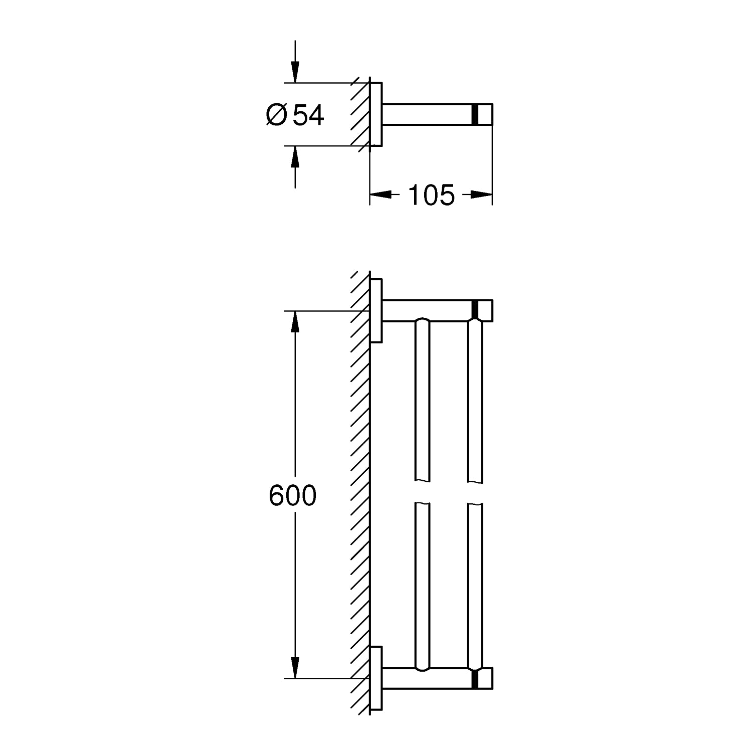 GROHE Essentials håndklædeholder 600mm