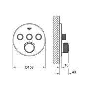 GROHE Grohtherm SmartControlTermostat med 3 ventiler