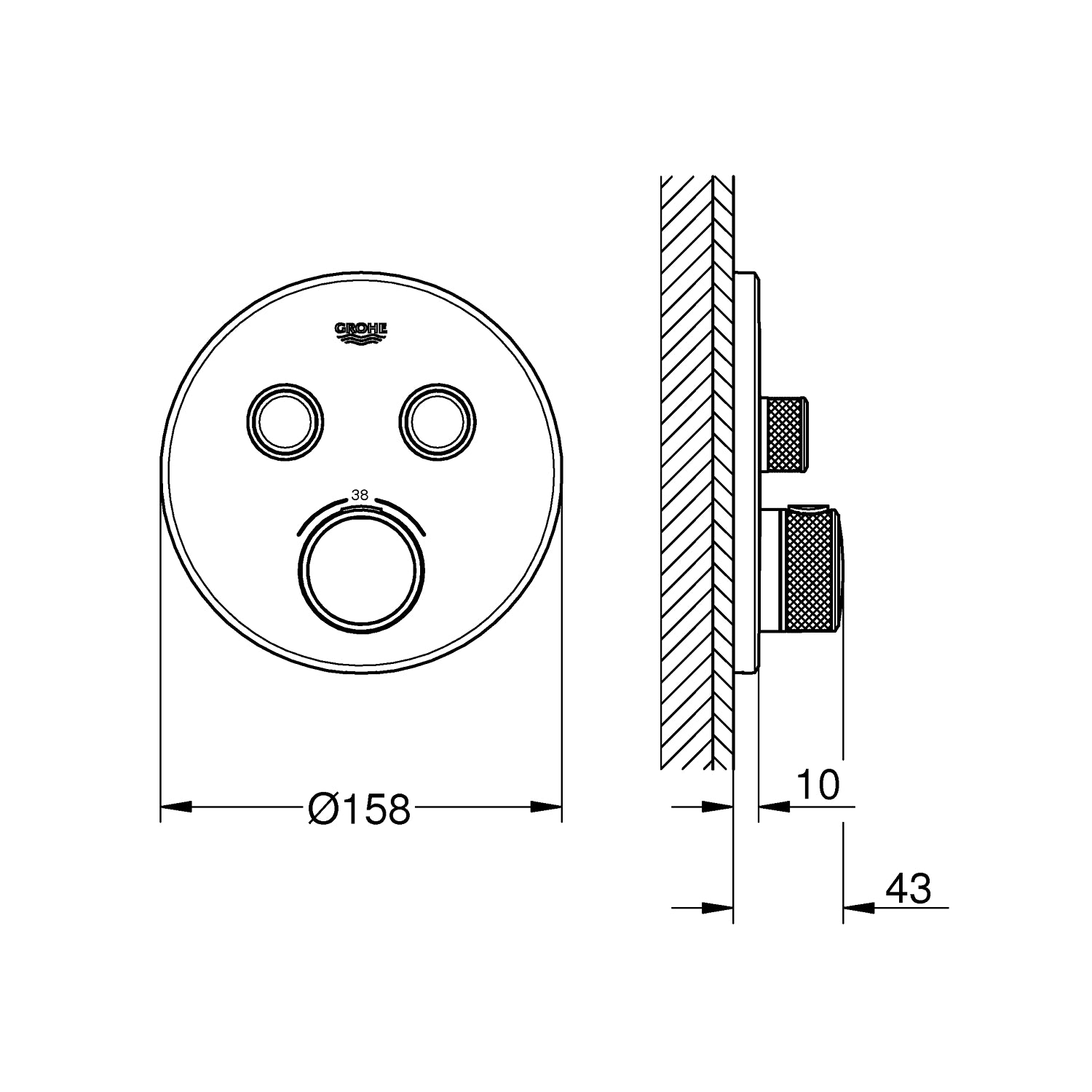 Grotherm Smartcontrol termostat til indbygning