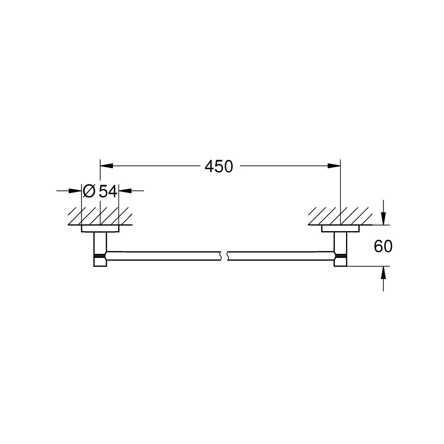 Grohe EssentialsHåndklædestang, Supersteel450mm