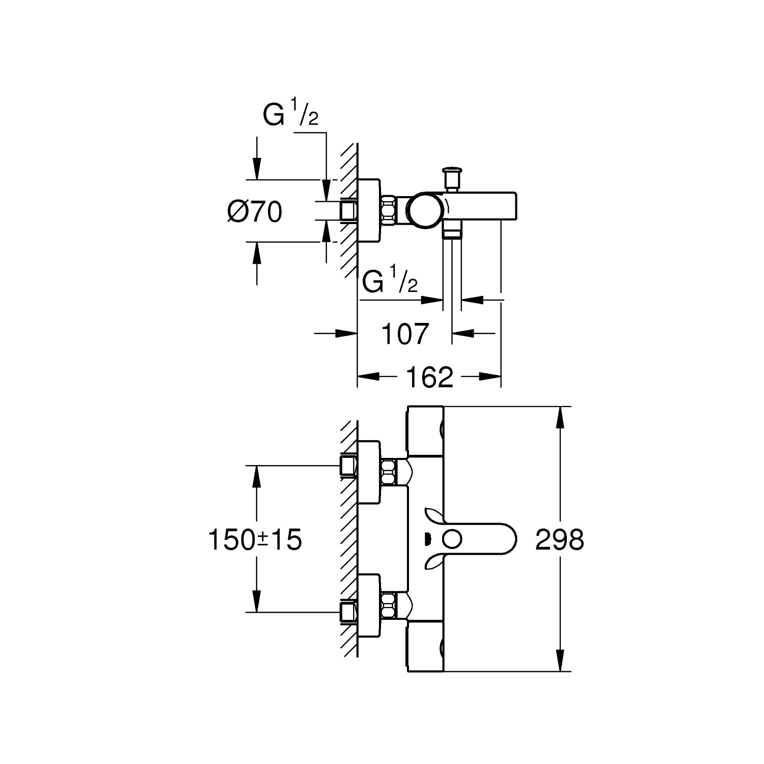 GROHE Grohtherm 800 CosmopolitanTermostatbatteri til brus