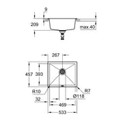 K700U Kompositvask
