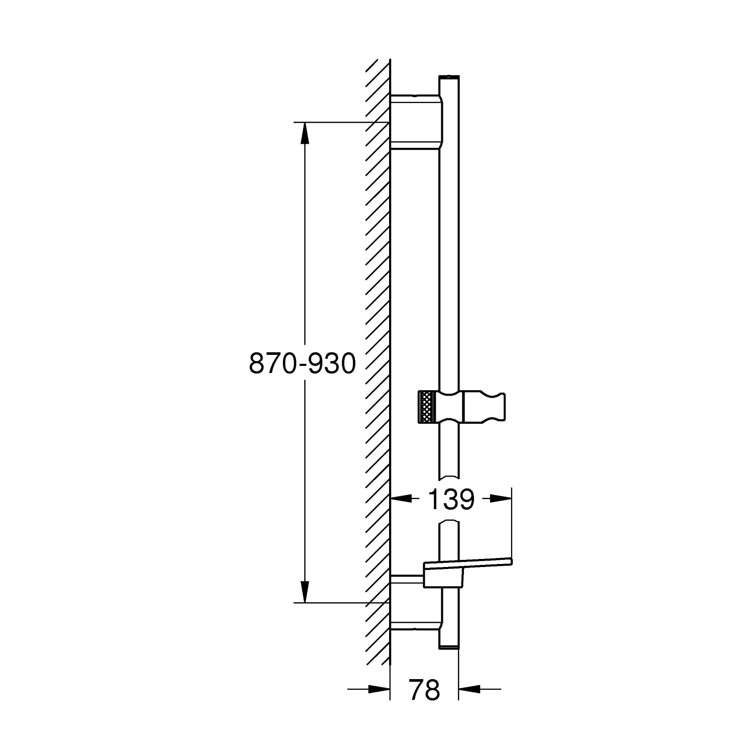 GROHE Rainshower SmartActiveBrusestang, 900 mm