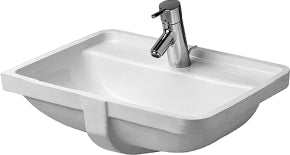 Starck 3 vask til underlimning 49 cm med hanehul og overløb wond