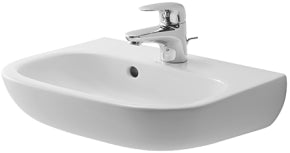 Duravit D-code vask 45 cm med hanehul og overløb