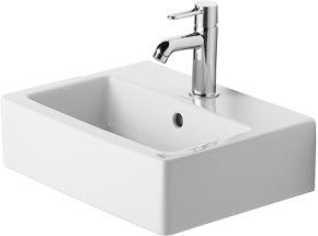 Vero vask 45 cm med hanehul og overløb, wondergliss