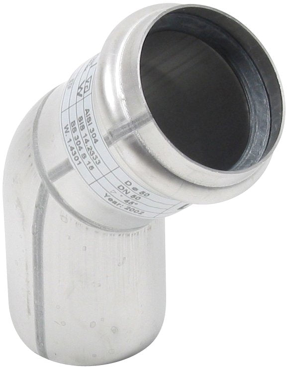 Ø 40 mm x 45° Bøjning rustfri AISI304/EN1.4301 BLÜCHER