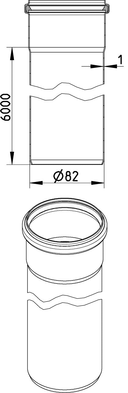 Ø 82 x 6000 mm Rør rustfri AISI304/EN1.4301 BLÜCHER