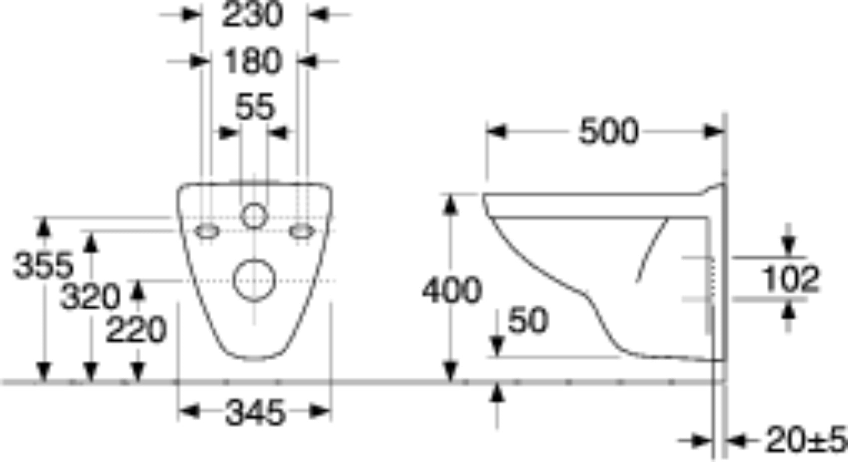 Gustavsberg 5530 Nautic hængeskål uden sæde