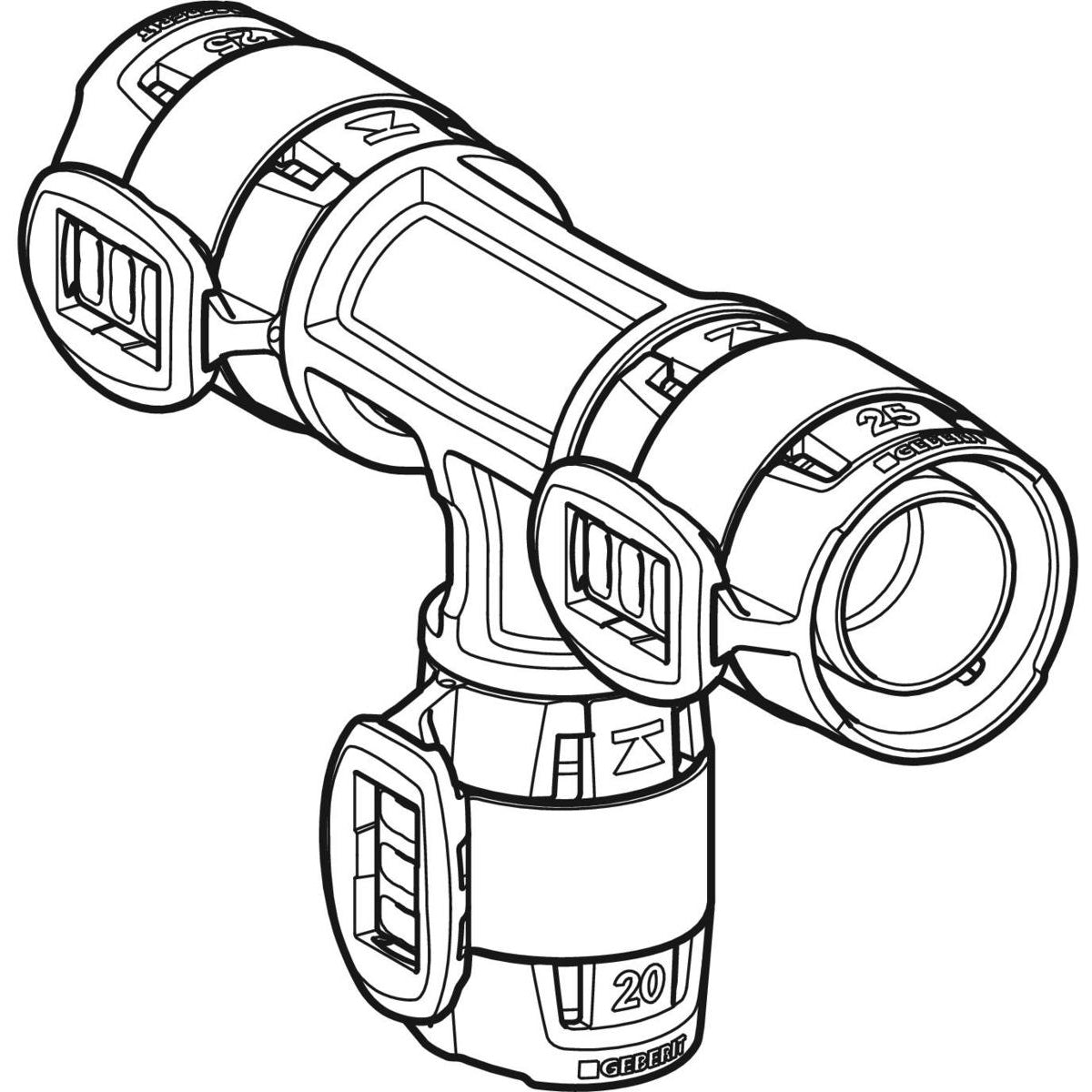 GEBERIT FLOWFIT T-STYKKE 63-40-63
