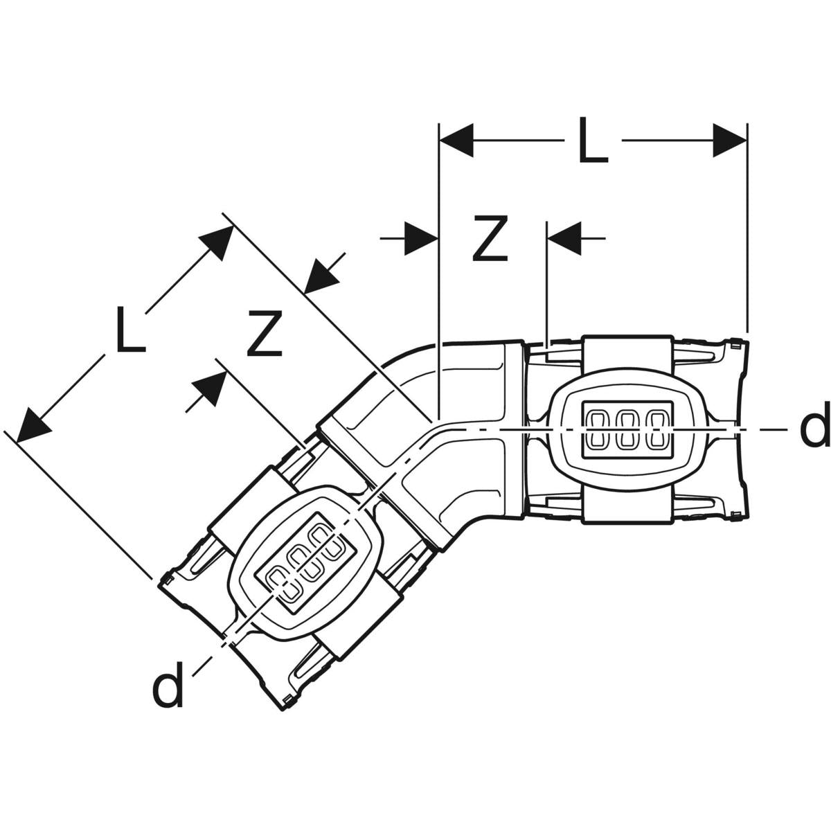 GEBERIT FLOWFIT BØJNING 45 PPSU 63MM