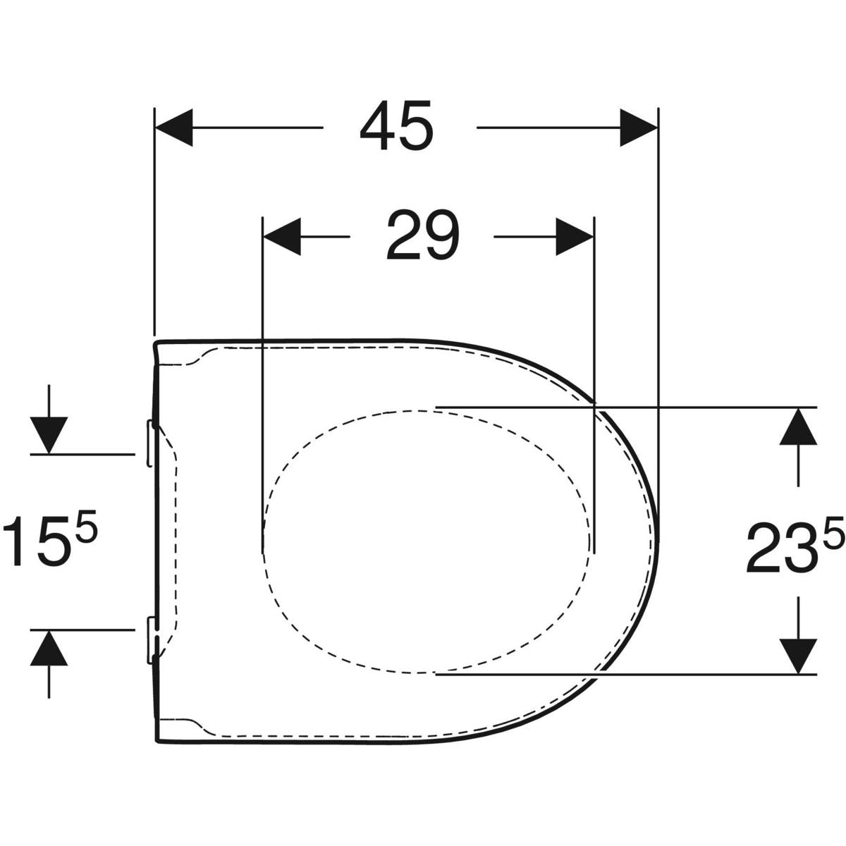 GEBERIT toiletsæde 360x450x50mm softclose m/låg duroplast white