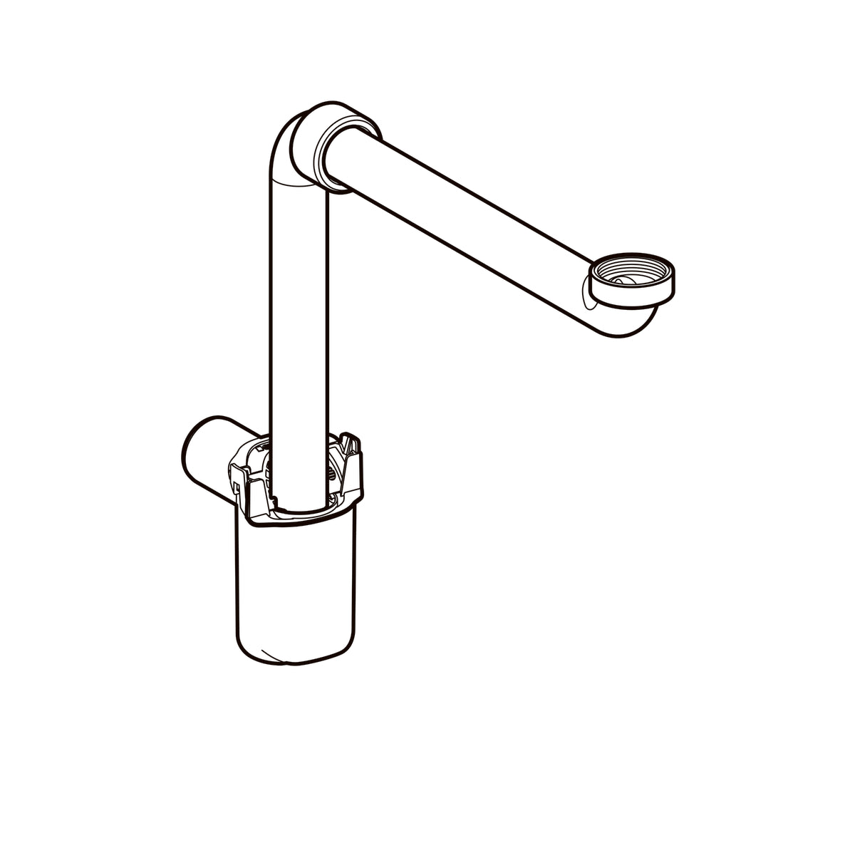 GEBERIT pungvandlås 32mmx1 1/4 vandr t/hv m/afg.rør PP white