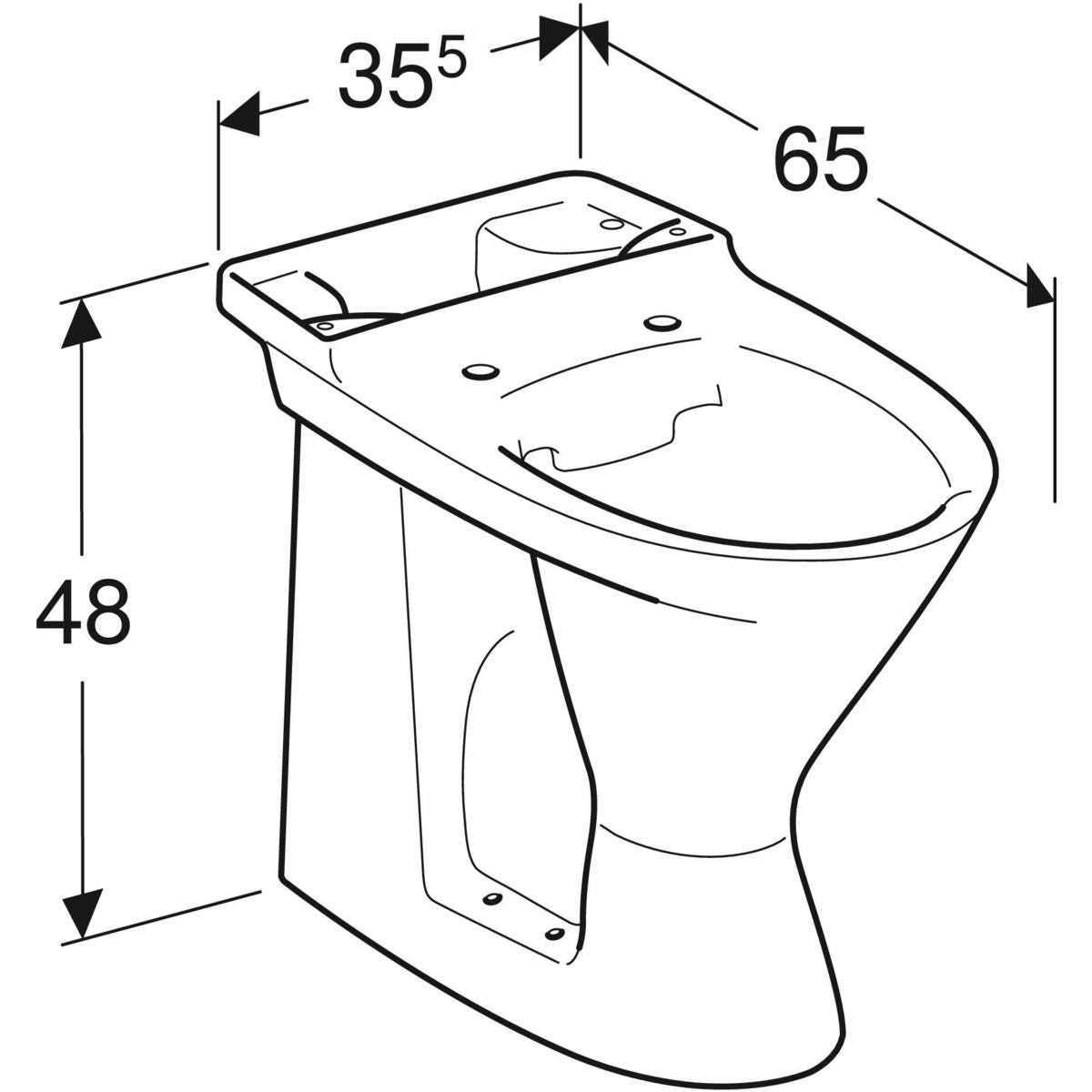 IFÖ toiletskål 650x355x480mm skjult S-lås/høj porcelæn IföClean