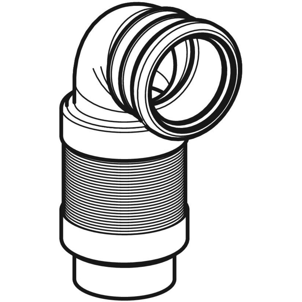 GEBERIT toiletbøjning 90° ø90x255-455mm teleskop t/vægtoilet PE