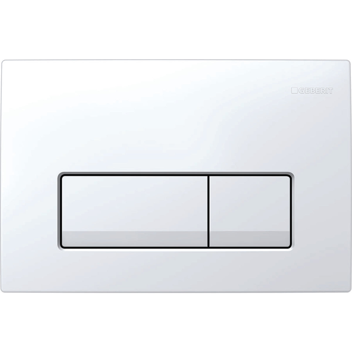 GEBERIT betjeningsplade 246x164x26mm 2skyl tryktaste plast whit