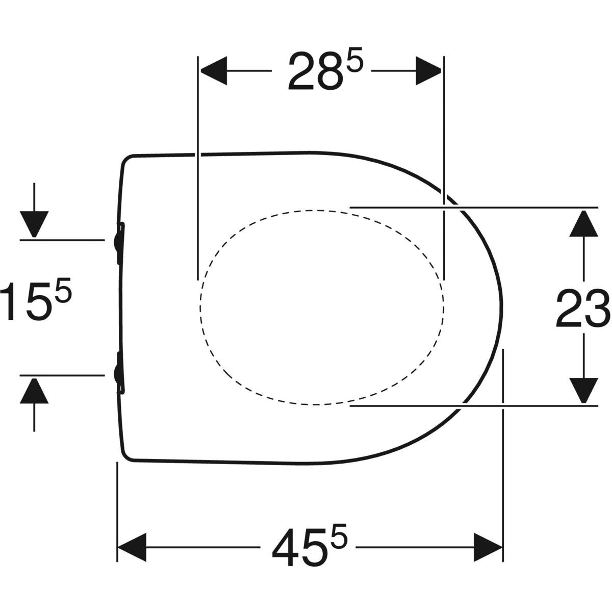 GEBERIT toiletsæde 450x370x60mm softclose/QR m/låg duroplast wh