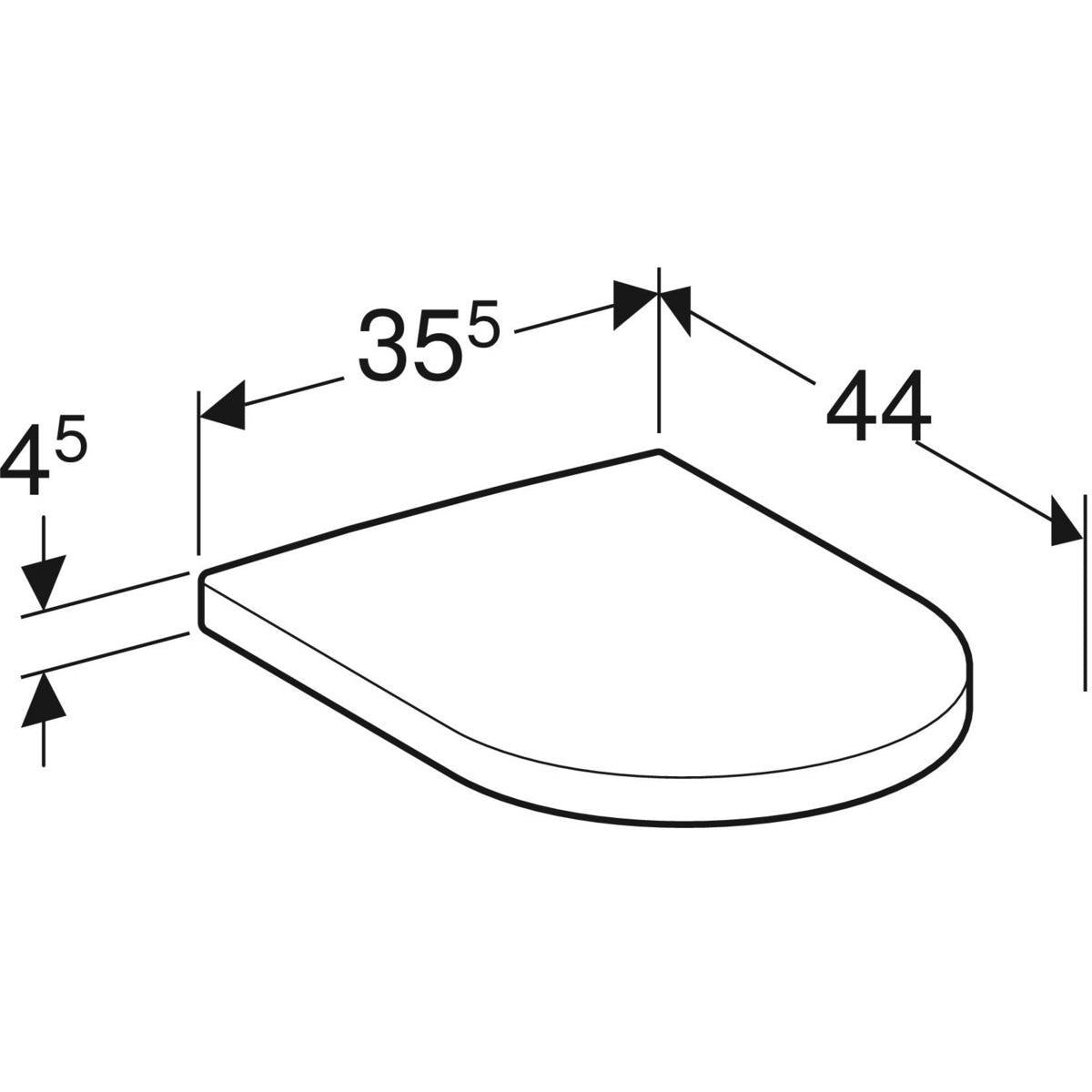 GEBERIT toiletsæde 355x450x45mm softclose m/låg duroplast white