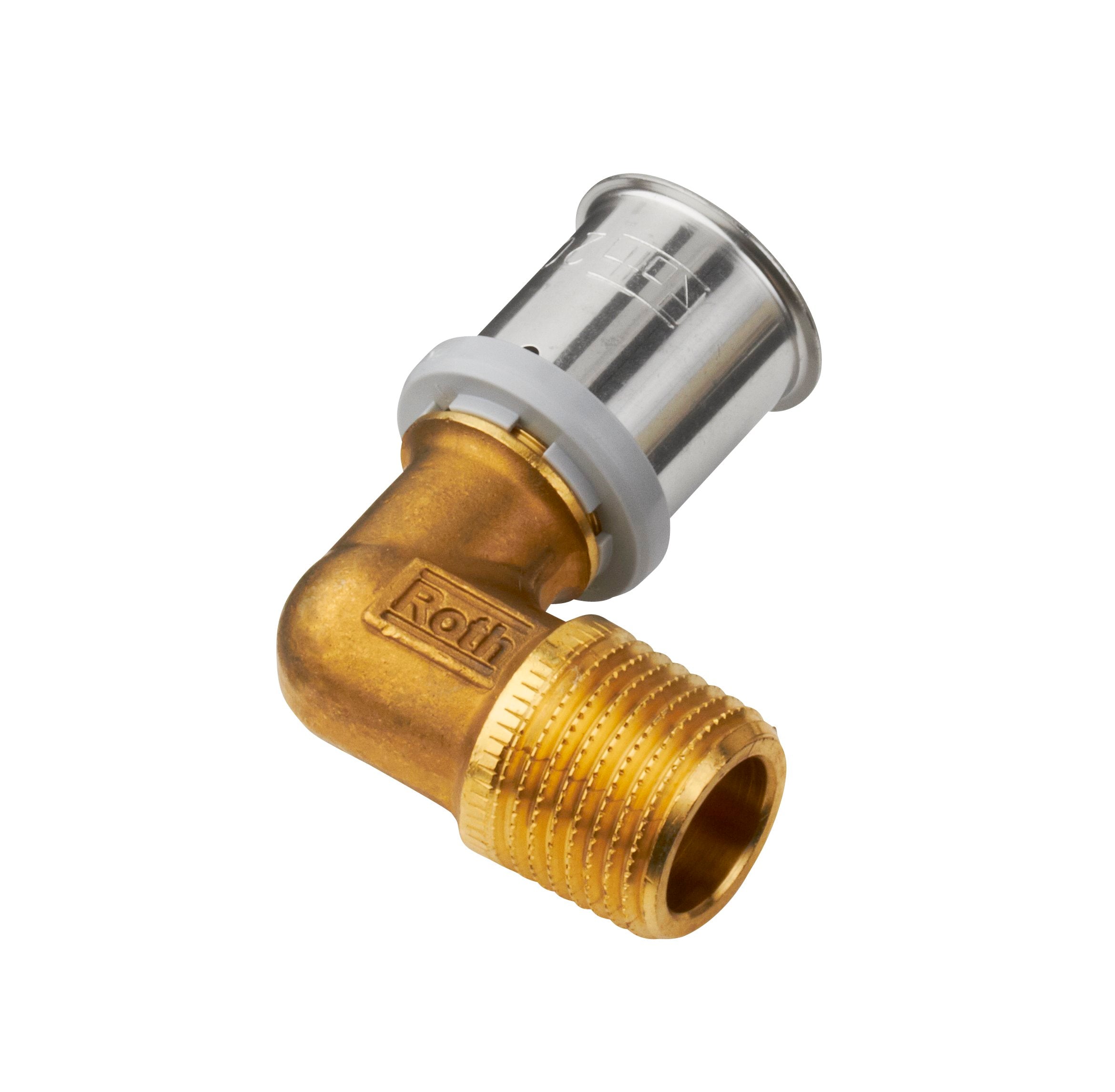20 mm x 1/2" MS-overgangsvinkel nippel Roth