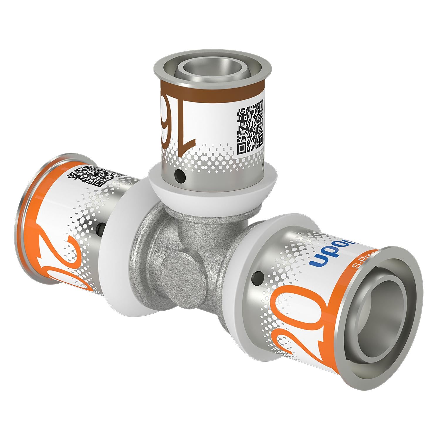 Uponor S-Press tee reduceret 20-16-20