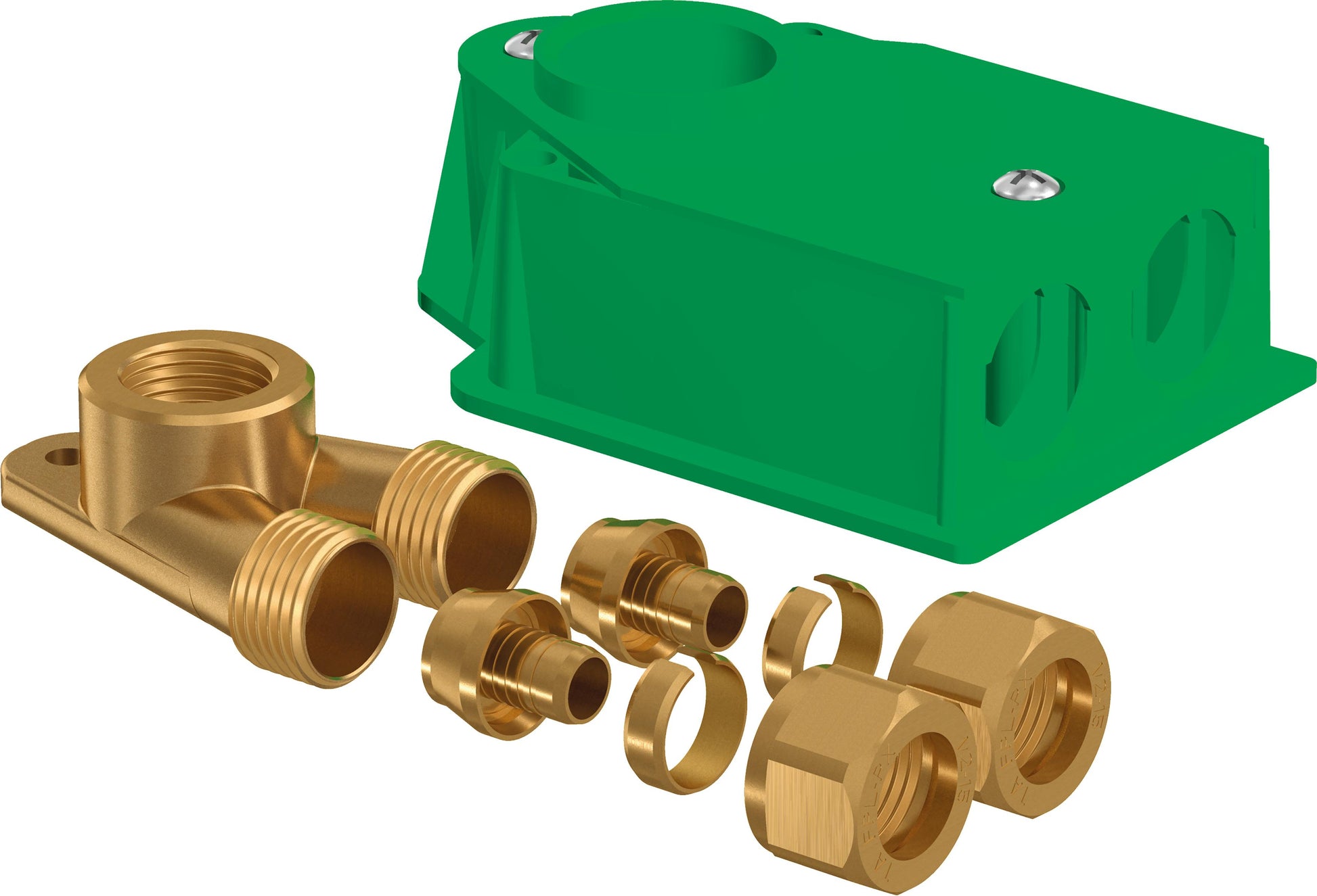 Uponor Smart Aqua koblingsdåse PEX IV NKB DR 15x2,5-1/2"FT-15x2,5