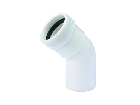 Wavin Ø50mm x 45° Bøjning, PP hvid