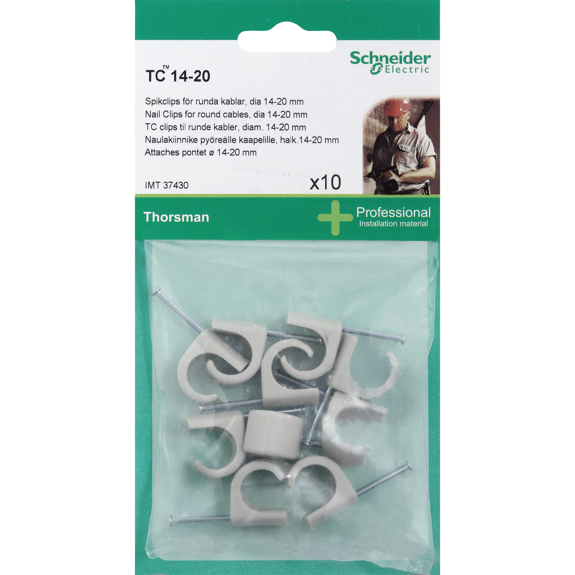 BLIST CLIPS TC 14-20 2,0X35 GRÅ 10 STK
