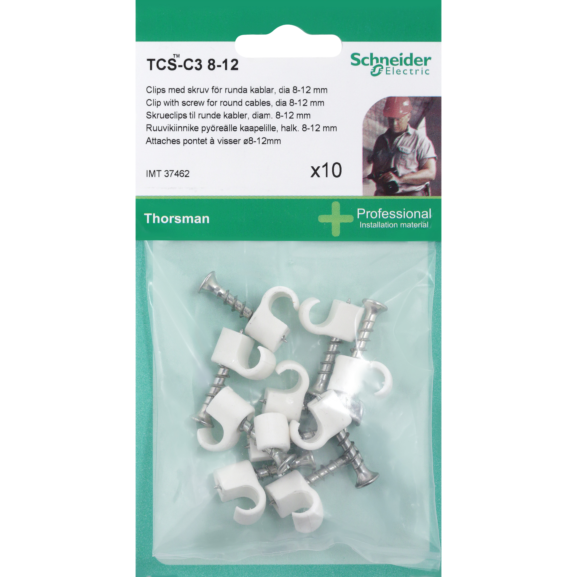 BLIST SKRUECLIPS TCS-C3 8-12 HVID 10 STK