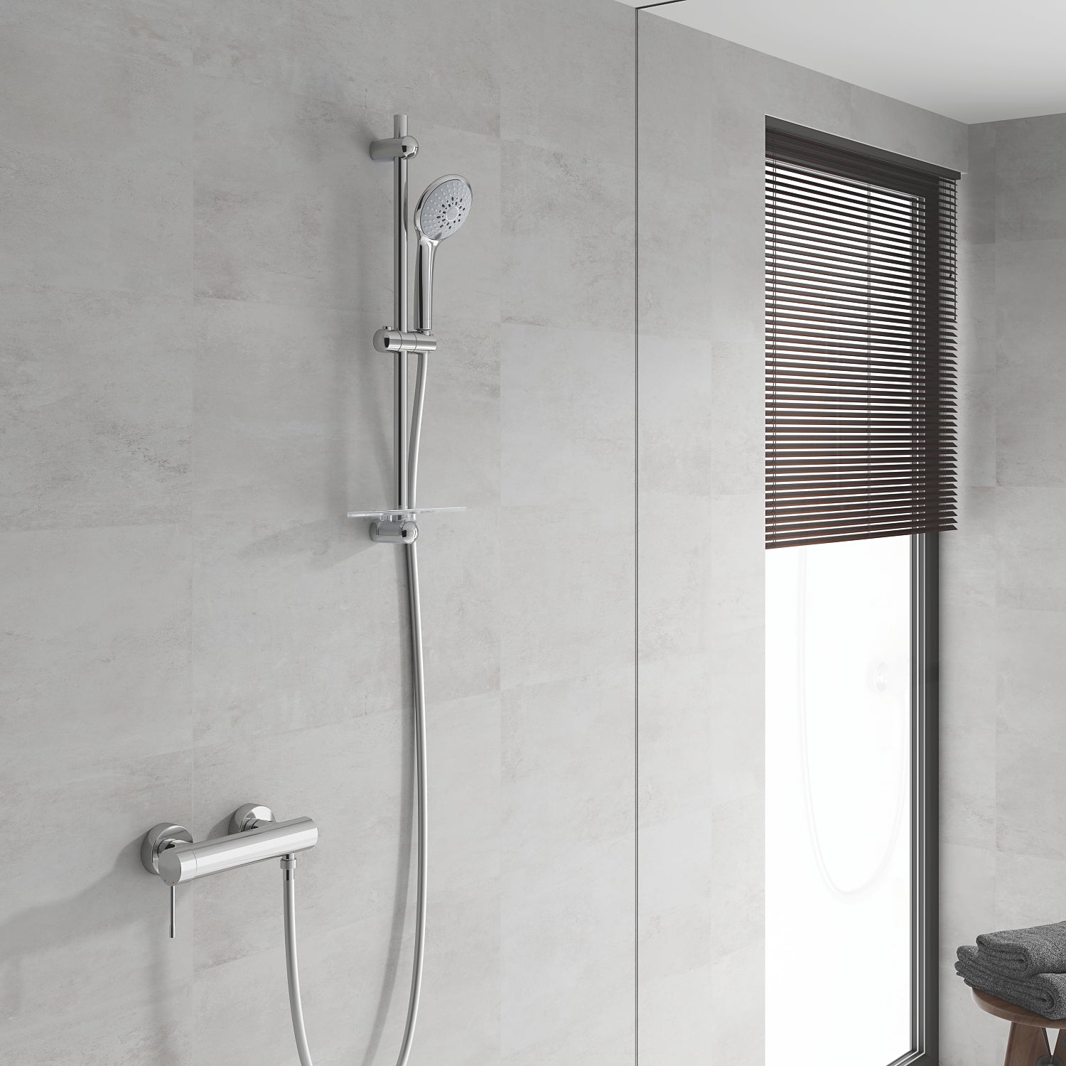 Grohe Essence brusebatteri u/termostat, krom