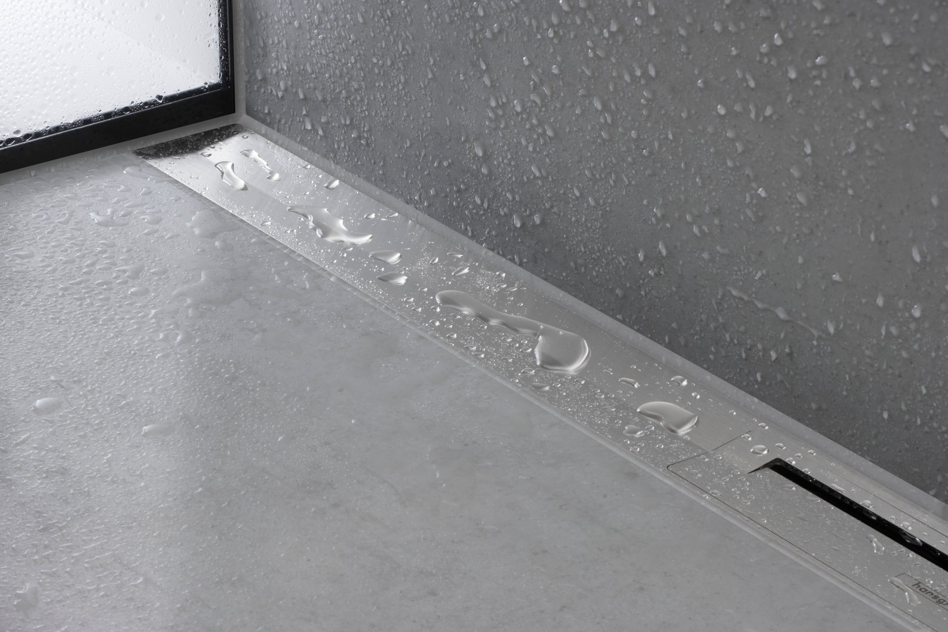 Hansgrohe RainDrain Flex afløbsrende 900mm kappesæt vægmont/kan afkortes, børstet rustfrit stål