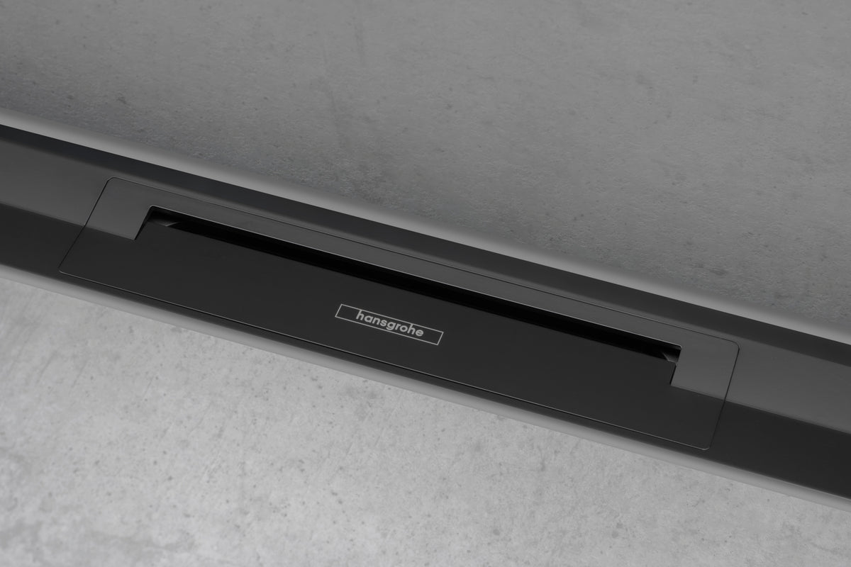 Hansgrohe RainDrain Flex afløbsrende 900mm kappesæt vægmont/kan afkortes, mat sort