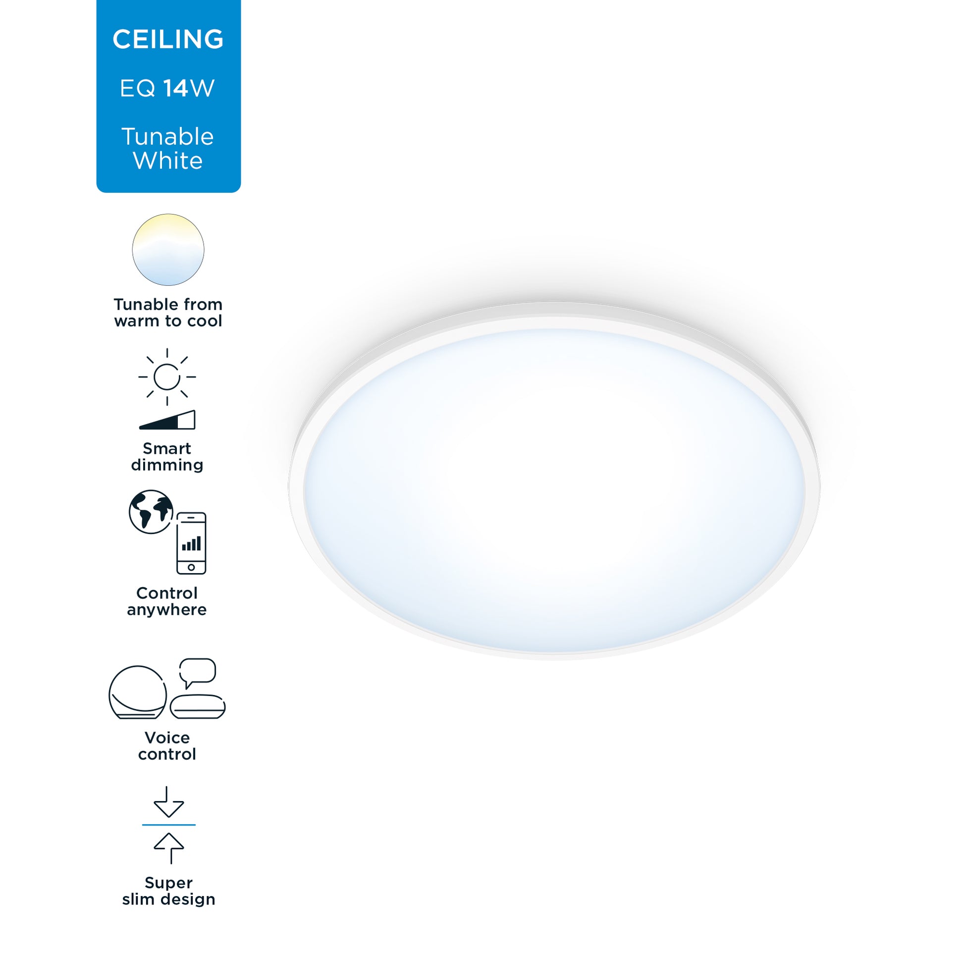 WiZ Superslim plafond - varm til kold - hvid/Ø24