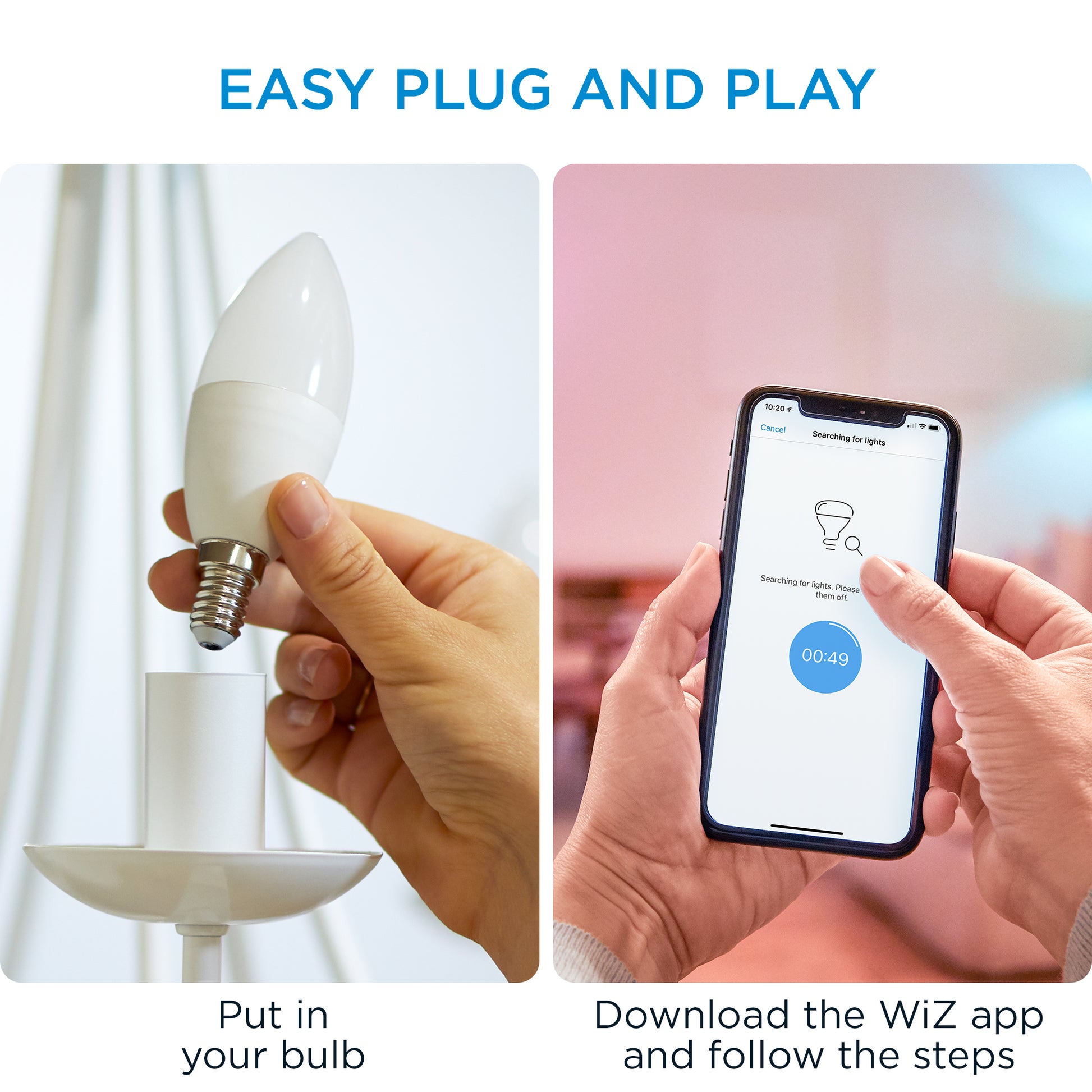 WIZ WI-FI BLE 40W C37 E14 922-65 RGB 2PF