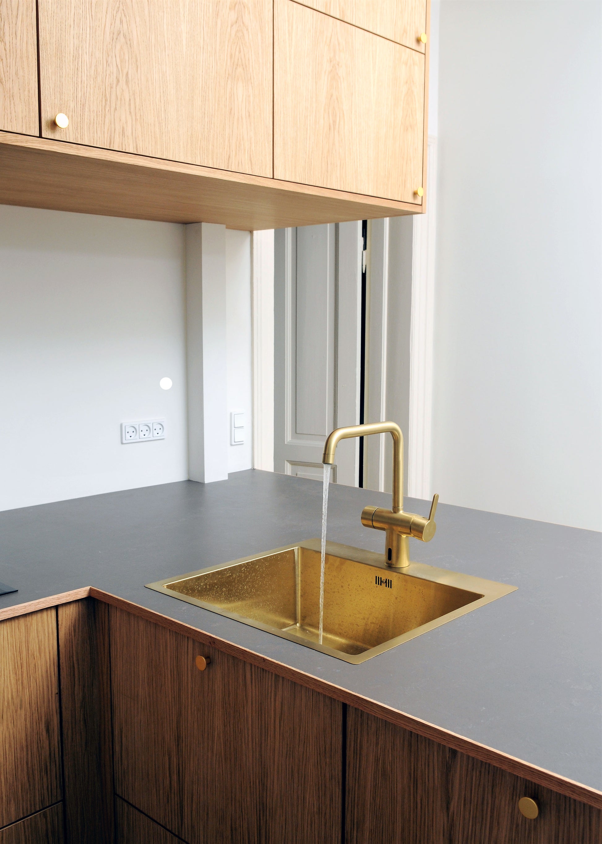 Lavabo Kubus 540 Soft køkkenvask, messing
