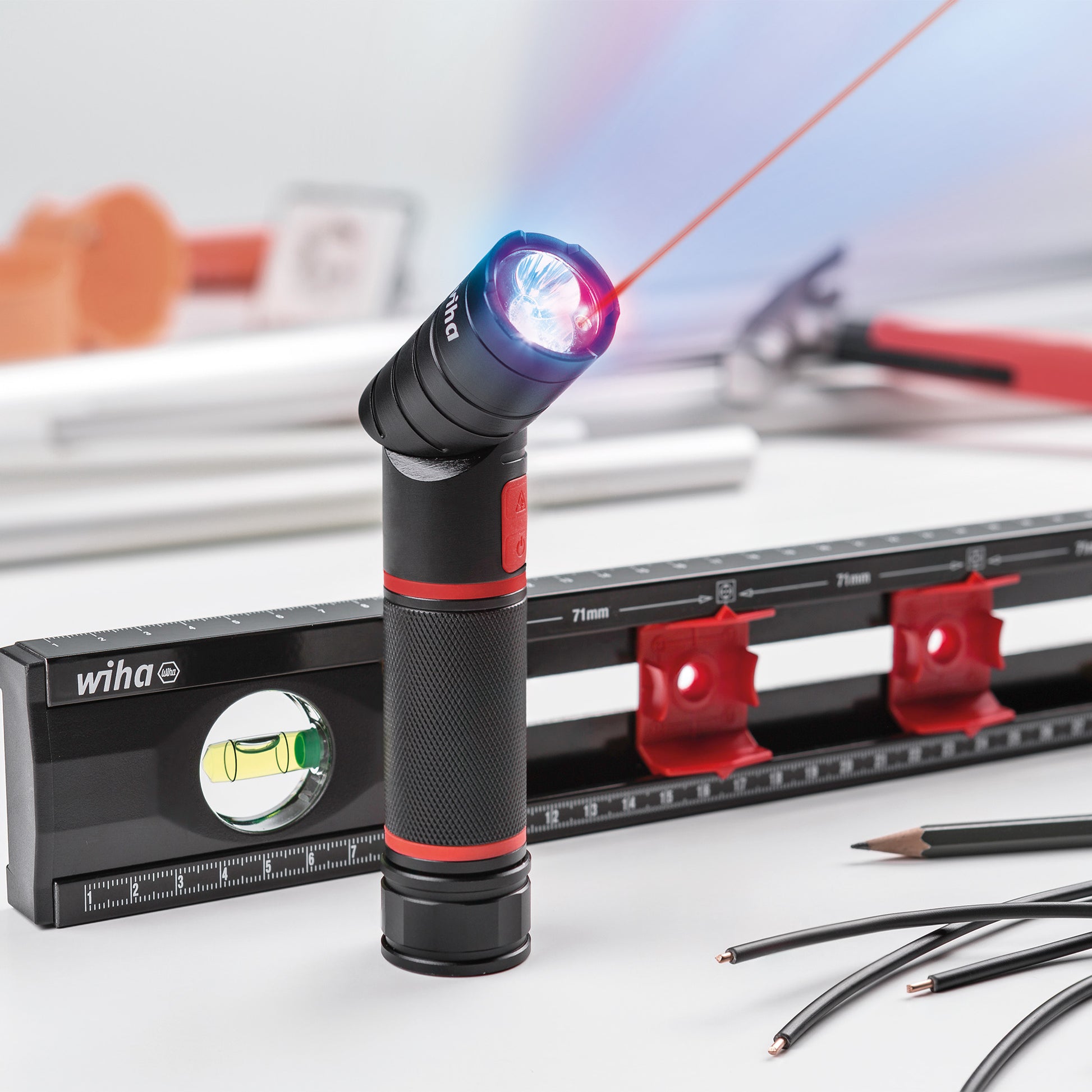 LED LYGTE MED LASER OG UV LYS OG MAGNET