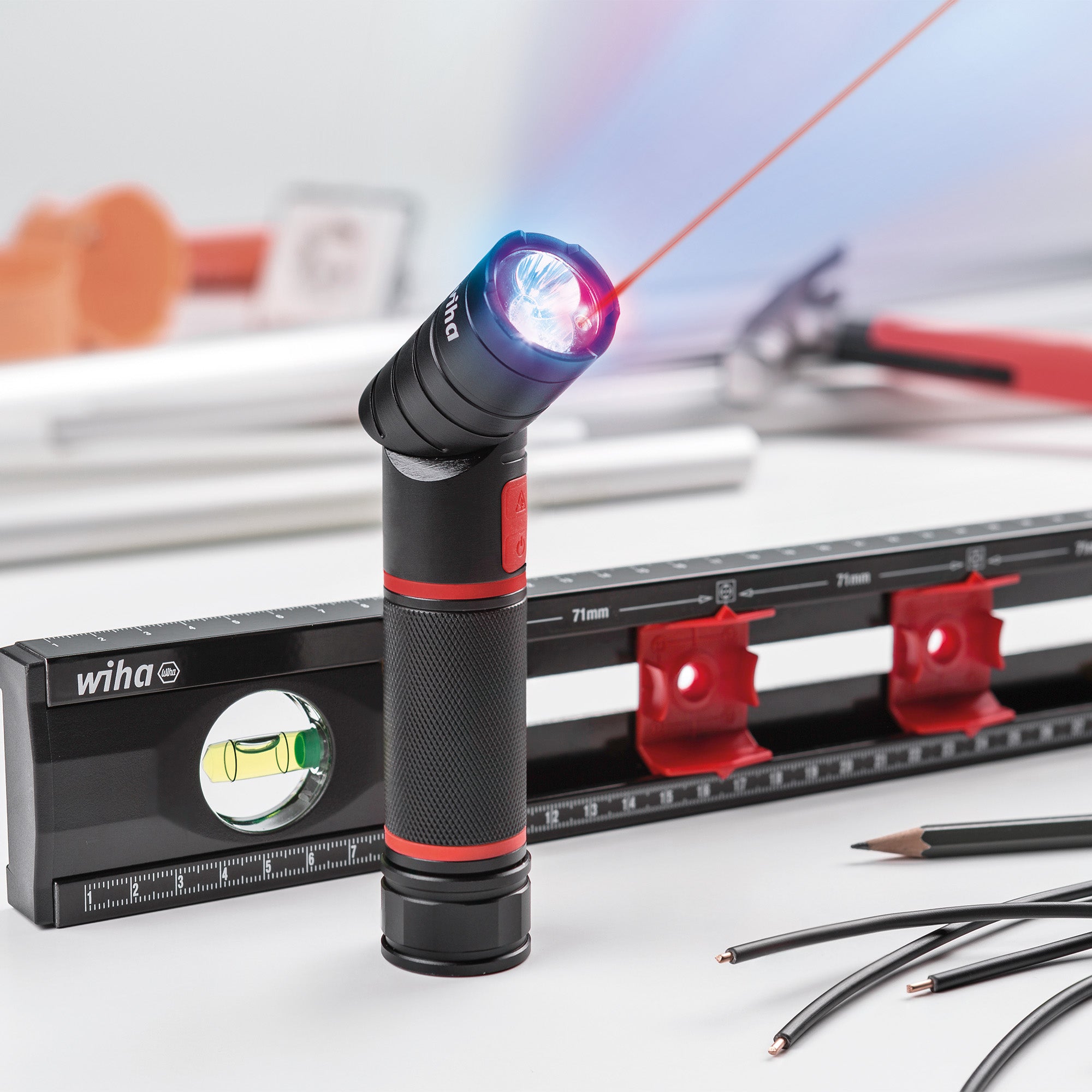 LED LYGTE MED LASER OG UV LYS OG MAGNET
