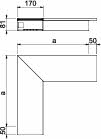 WDK F80170VW Fladvinkel 470x170x80
